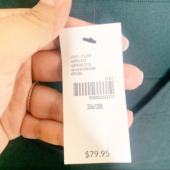 Lane Bryant Green Knit Ribbed Sheath Work Wedding Guest Dress Size 26/28 - Picture 6 of 10